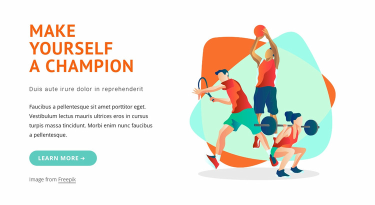 Make yourself a champion Website Mockup
