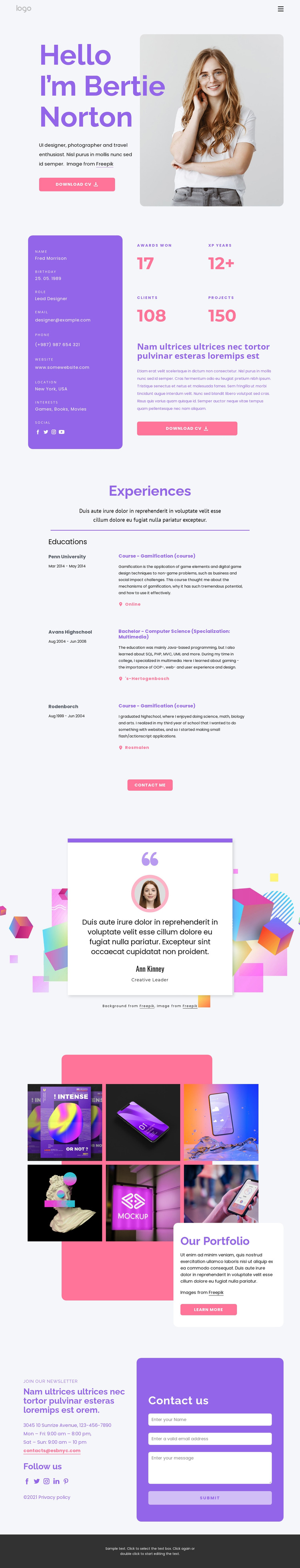 Personal website HTML5 Template