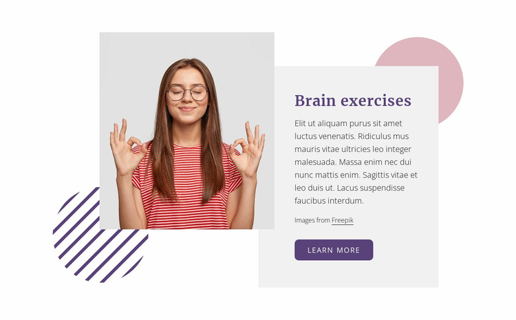 Brain exercises Website Mockup