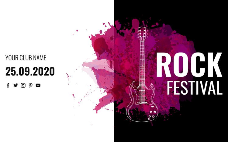 Rock music festival One Page Template