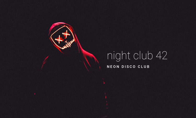 Neon night club WordPress Website Builder