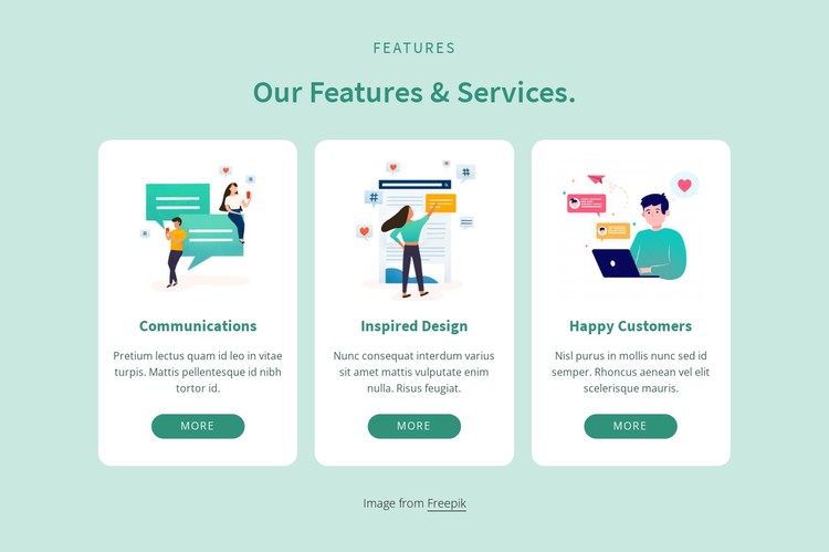 Our features and services CSS Template