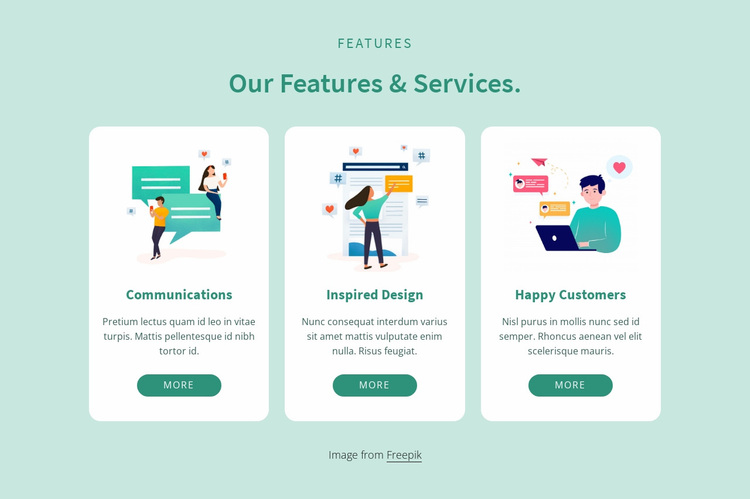 Our features and services Website Design