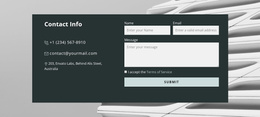 Contact Form In The Picture Website Template