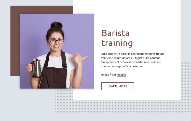 Barista training basics Joomla Page Builder