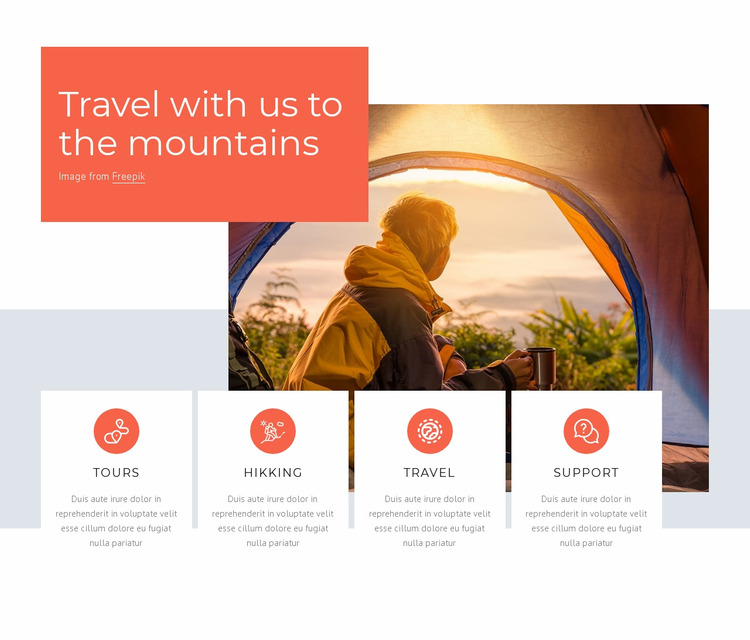 Hiking and trekking travel tours WordPress Website Builder