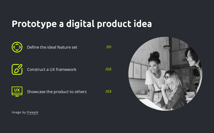 Prototype a digital product idea Website Design