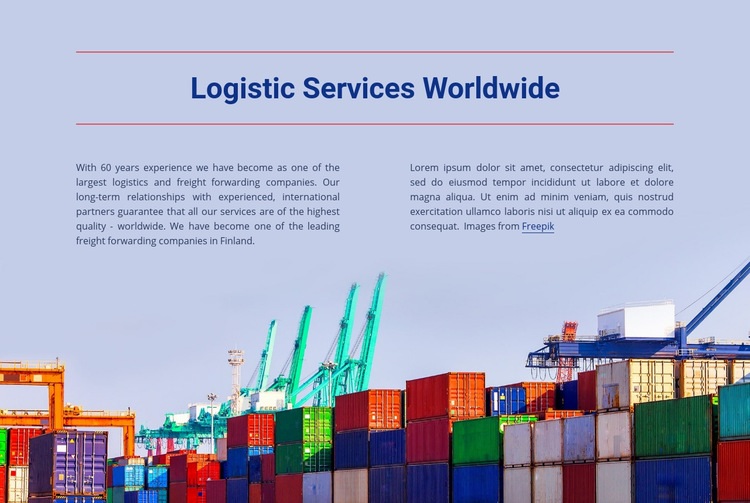 Logistic services worldwide  Wysiwyg Editor Html 