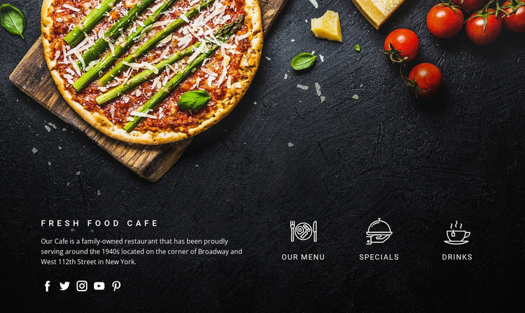 Fantastic freshly made pizza Website Design