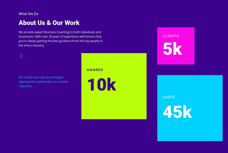 About Us and Our Work Website Mockup