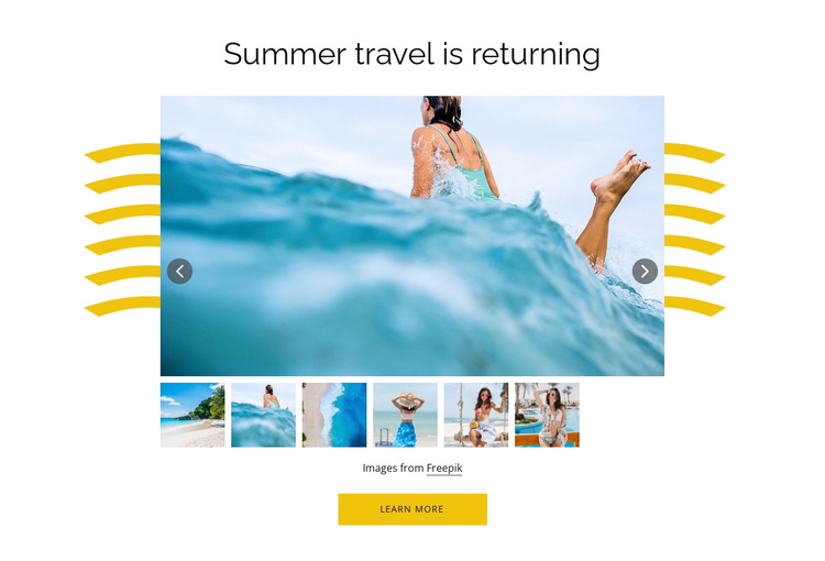 Summer travel is returning One Page Template