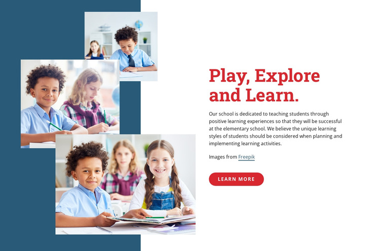 Play explore and learn HTML5 Template