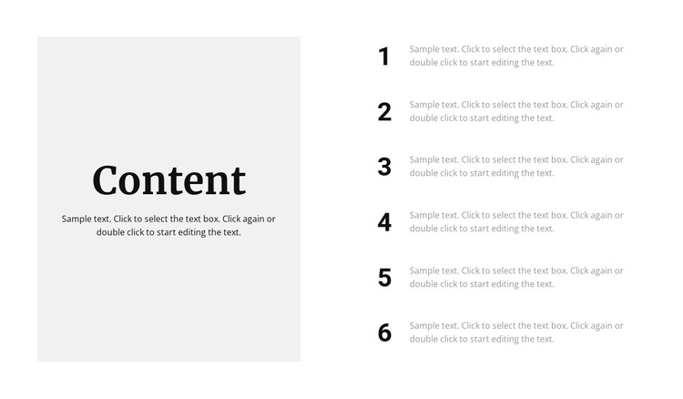 Content information HTML5 Template