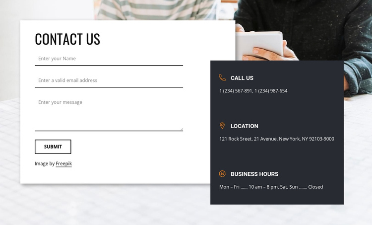 Best contact us block One Page Template