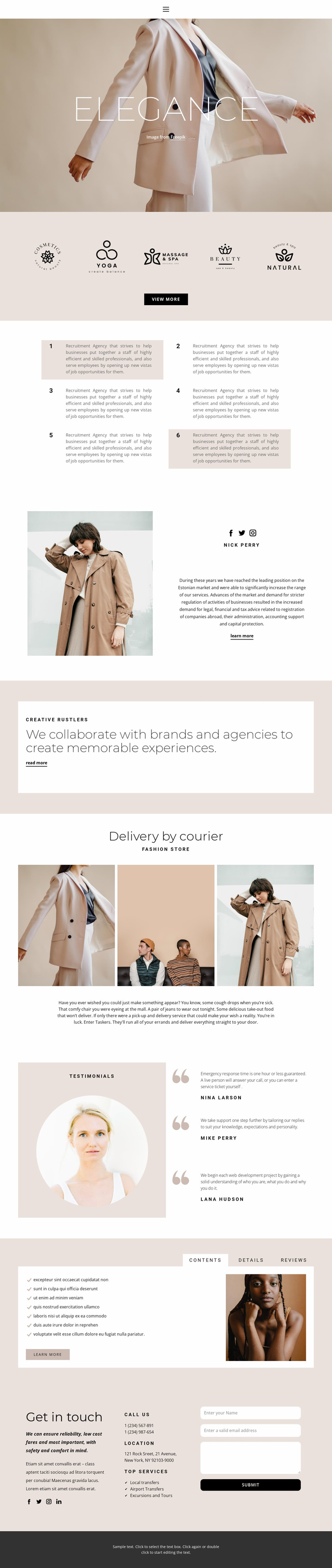 Elegance in fashion Website Design