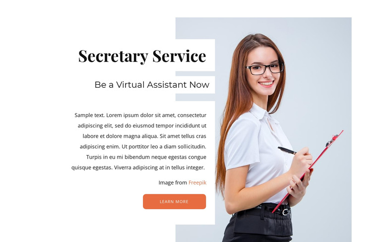 Online secretary service HTML5 Template