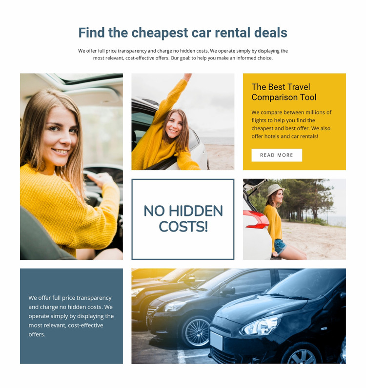 Cheap car rental worldwide WordPress Website Builder