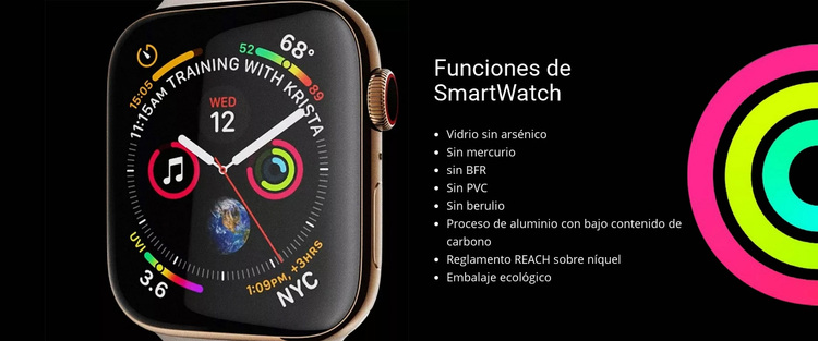 Funciones de SmartWatch Tema de WordPress