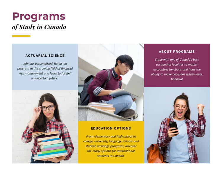 Programs of study in canada Template