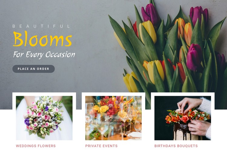 Blooms occasion beautiful CSS Template