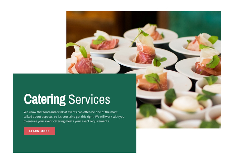 Food catering services  Website Builder Software