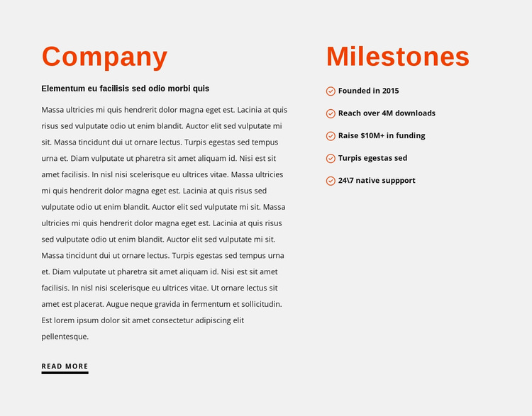 Milestones Website Design