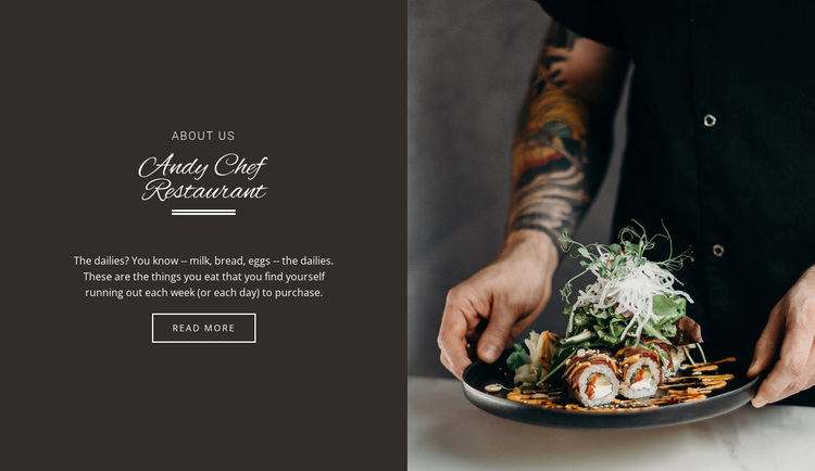 Andy Chief Restaurant Website Design