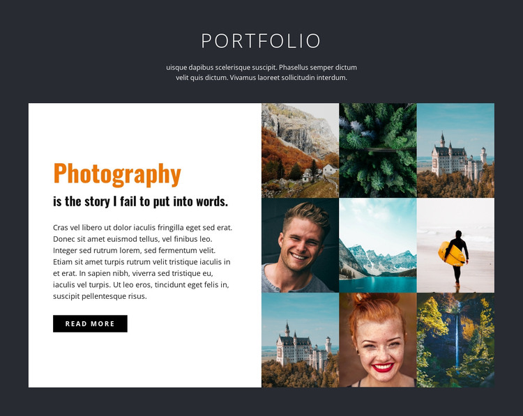 Professional photography portfolio  WordPress Theme