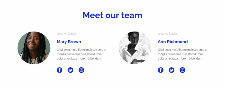 Two people from the team Website Builder Templates