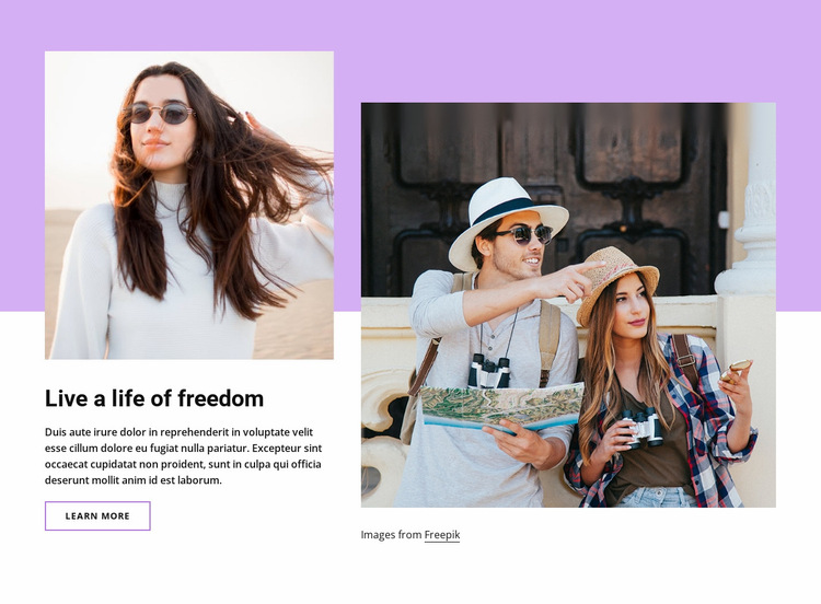 Live a life of freedom Website Builder Templates