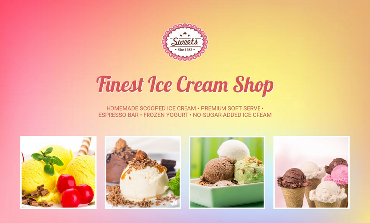 Finest Ice Cream Shop Website Design