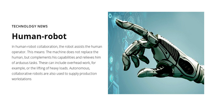 Technology news Human robot HTML5 Template
