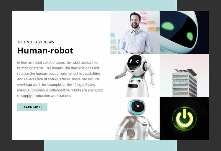 Human-robot Website Mockup