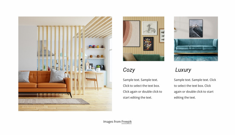 Cozy living room ideas Website Mockup
