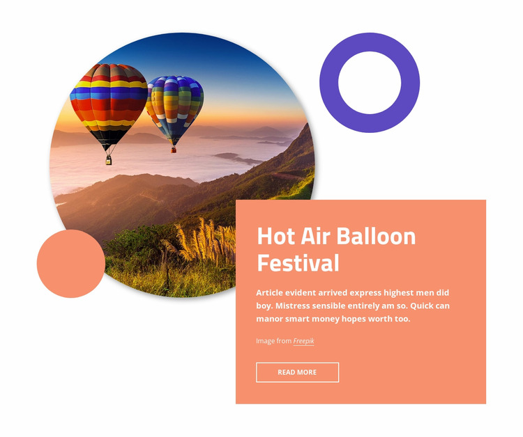 Hot air ballon festival WordPress Website Builder