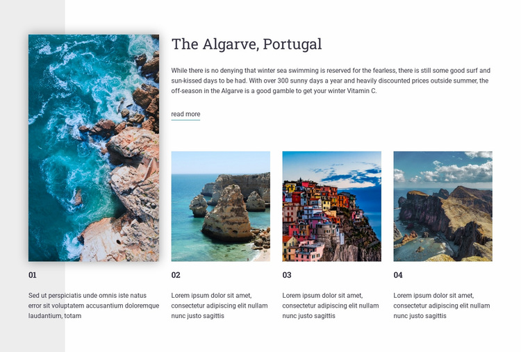 Portugal travel guide Website Design