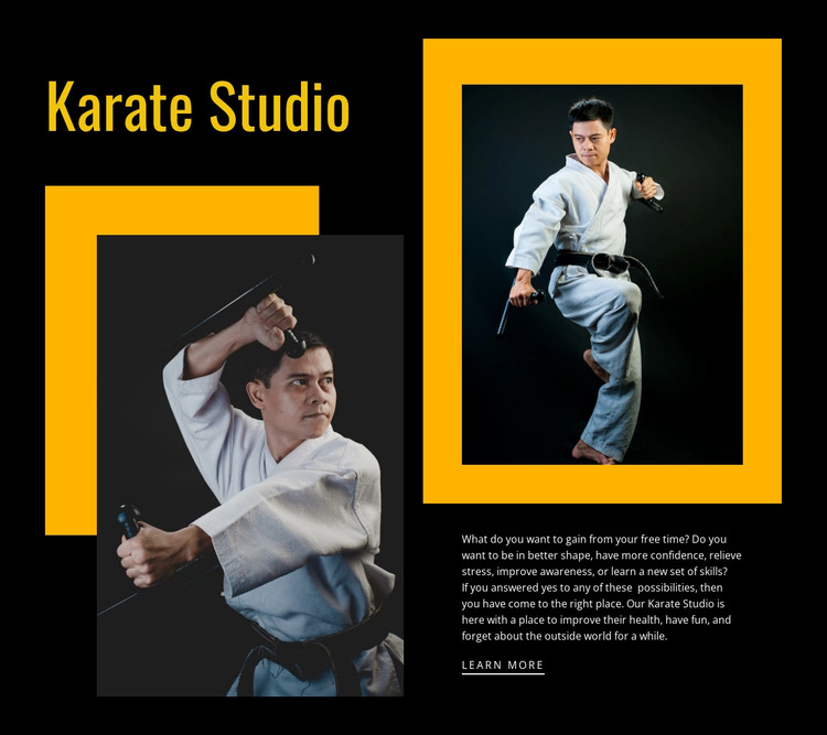 Sport karate studio Website Mockup