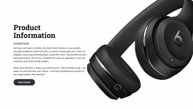 Headphones for listening to music Html Website Builder
