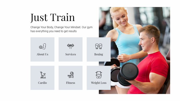 Different training programs Website Mockup