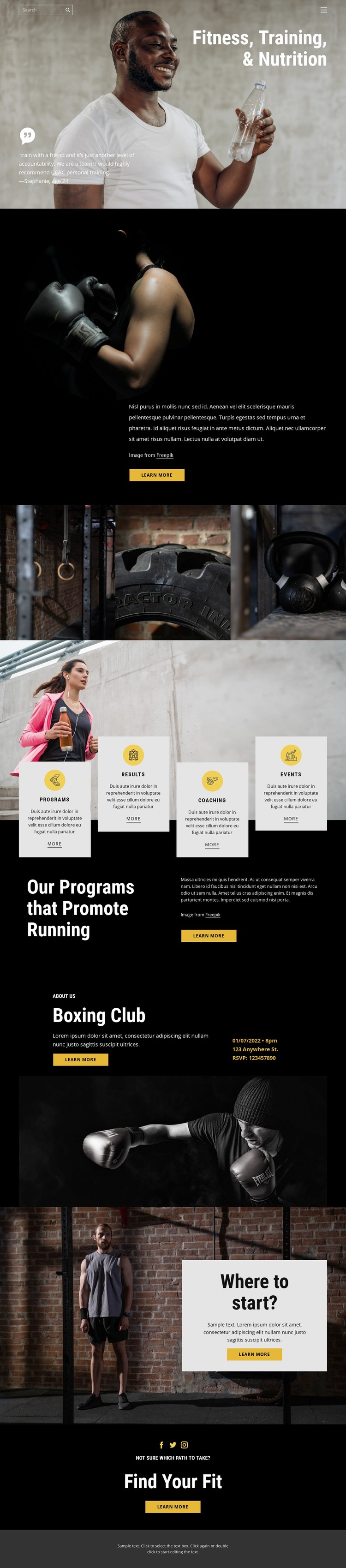 Kickboxing and crossfit CSS Template