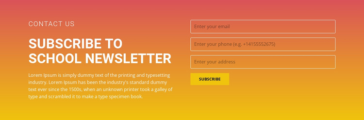 Subscribe to the newsletter Template