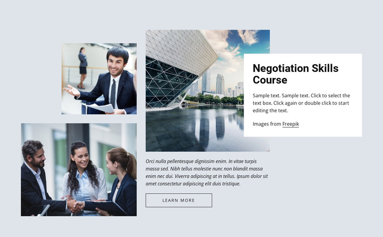 Negotiation skills courses HTML5 Template
