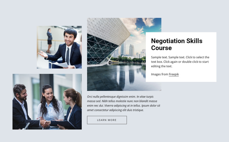 Negotiation skills courses One Page Template
