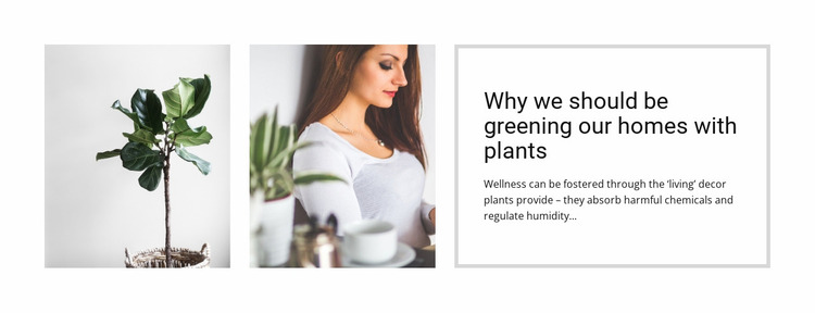 Plants help reduce stress Website Mockup