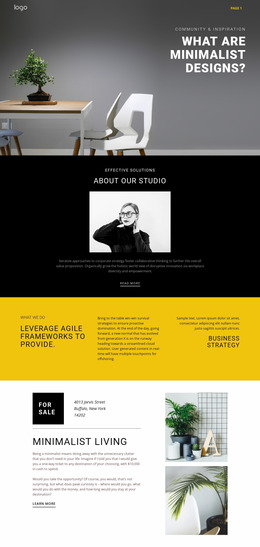 Minimalist Designer Interiors Free Html Website Builder