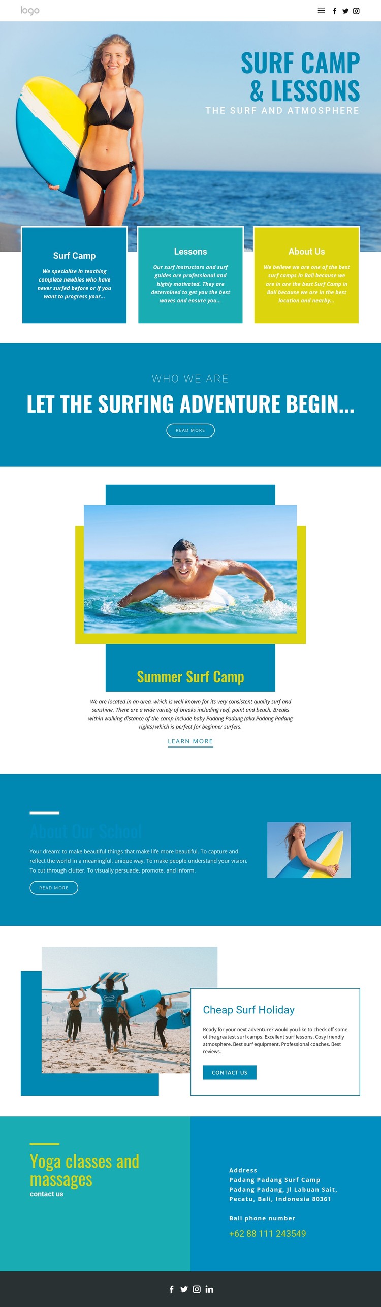 Camp for summer sports CSS Template