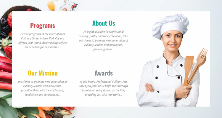 Professional chef websites