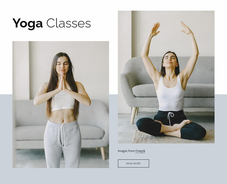 Yoga classes online Landing Page