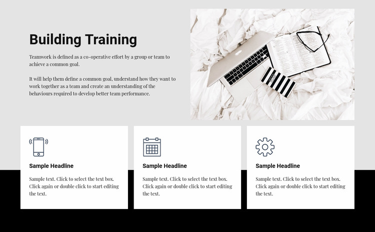 Building training Website Mockup