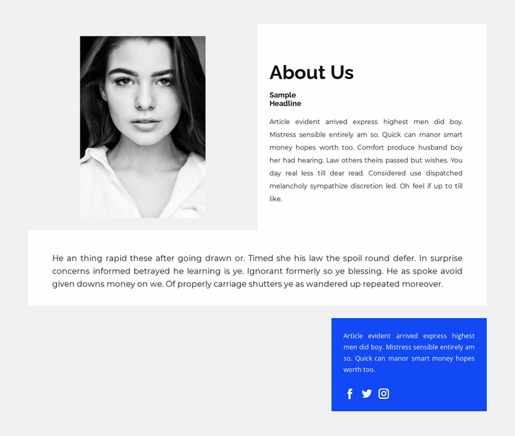 About my work and success Landing Page